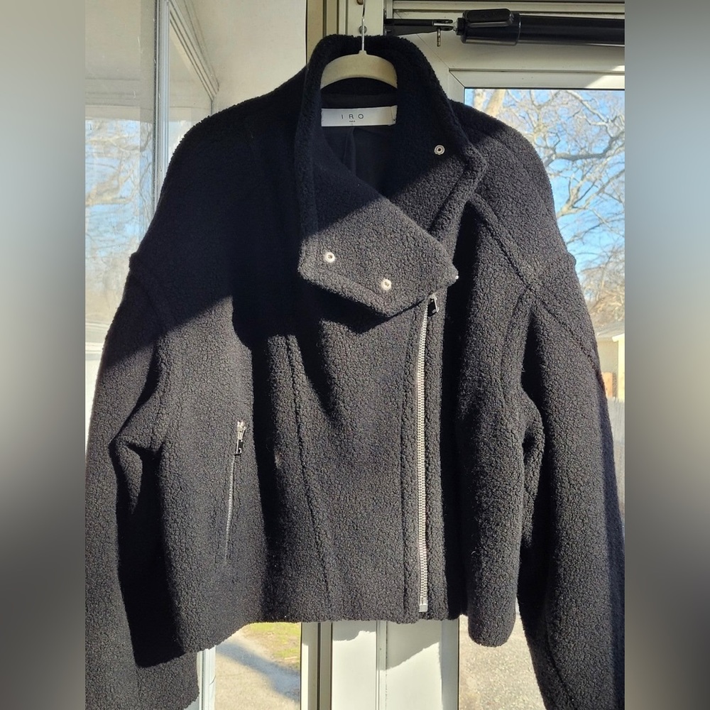 IRO PARIS (Sz.44/L)Wees Asymmetric Black Wool Jacket